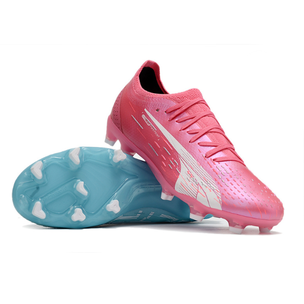 Chuteira Campo Puma Ultra Ultimate FG Azul e Rosa - VENI Futebol