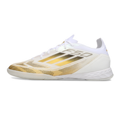Adidas F50 Elite White and Gold Indoor IC Football Boot