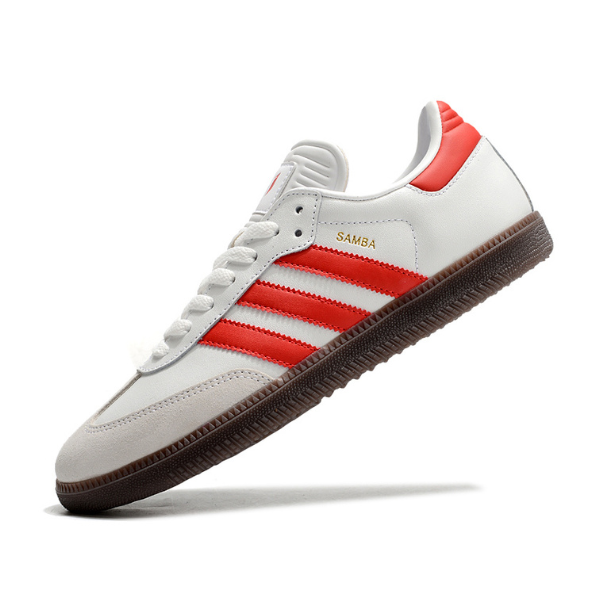 Chuteira Futsal Adidas Samba Classic Messi Branca e Vermelha - VENI Futebol