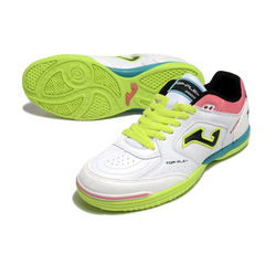 Joma Top Flex 24 IC White Pink and Green Futsal IC Football Boot