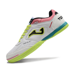 Joma Top Flex 24 IC White Pink and Green Futsal IC Football Boot
