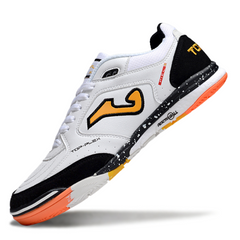 Joma Top Flex Rebound White Black and Orange Indoor IC Football Boot