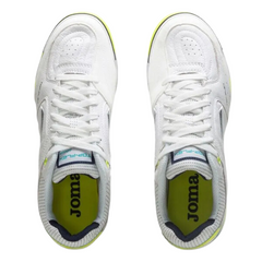 Bota de fútbol sala Joma Top Flex Rebound IC blanco, verde y amarillo