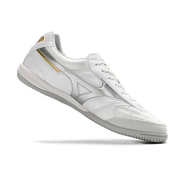 Chuteira Futsal Mizuno Morelia Sala Japan IC Branca e Prata - VENI Futebol