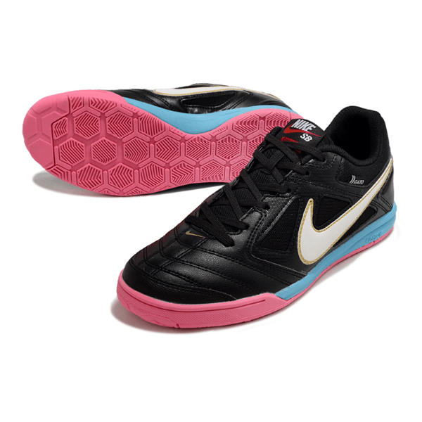 Chuteira Futsal Nike SB Gato X Supreme IC Preta, Rosa e Azul - VENI Futebol