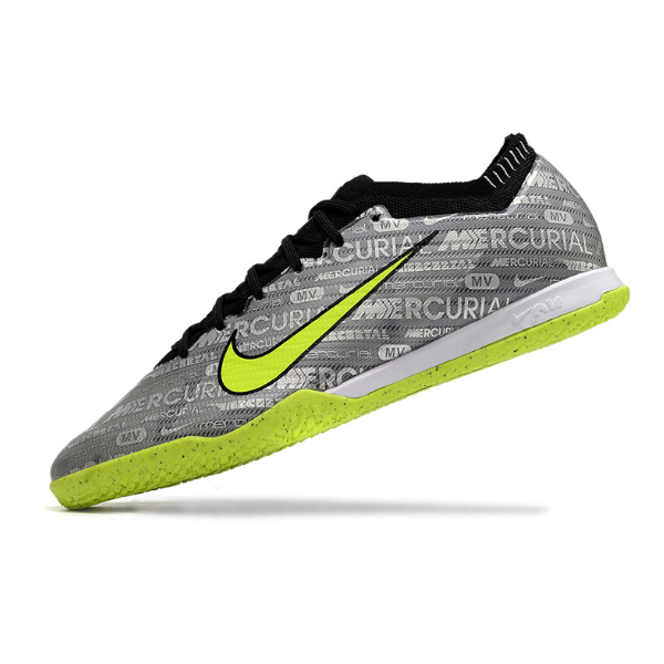 Chuteira Futsal Nike Zoom Mercurial Vapor 15 Elite IC Cinza e Verde - VENI Futebol