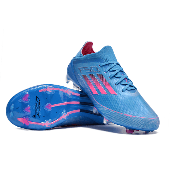Chuteira Infantil Campo Adidas F50 Elite FG Azul e Rosa - VENI Futebol
