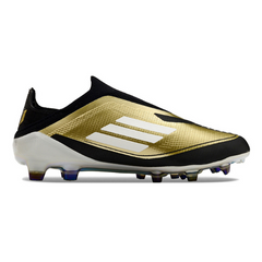Botas de fútbol Adidas F50 Elite sin cordones, paquete Triumph dorado, para niños, terreno firme (FG).