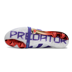 Botas de fútbol Adidas Predator 25 Elite Tongue azul y rojo para terreno firme FG para niños