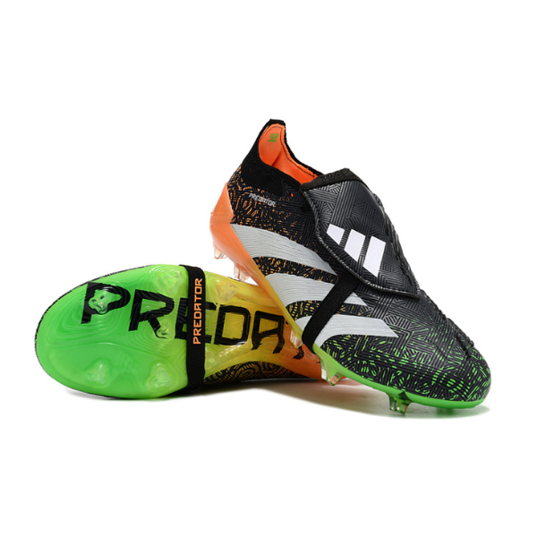 Chuteira Infantil Campo Adidas Predator 30 Elite Com Lingua FG Preta e Laranja - VENI Futebol