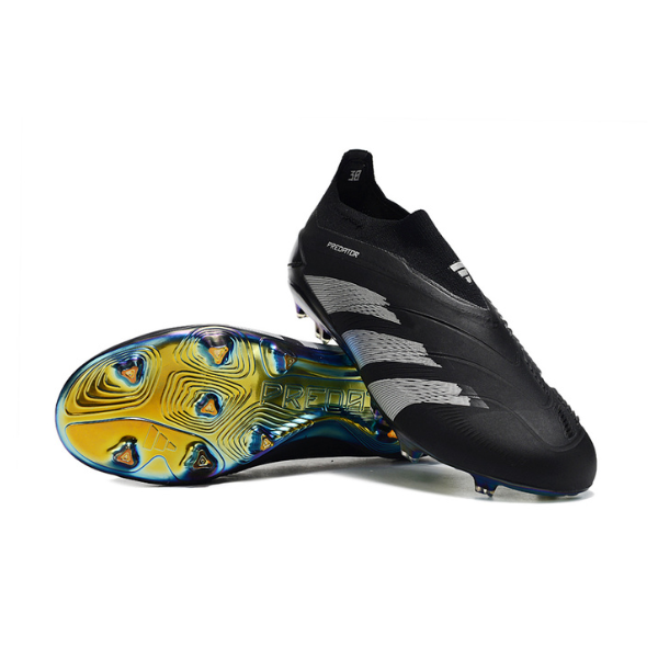 Chuteira Infantil Campo Adidas Predator 30 Elite Sem Cadarço FG Preta e Branca - VENI Futebol