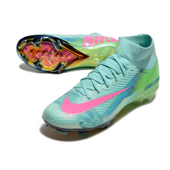 Nike Air Zoom Mercurial Superfly 10 Elite Blue Green and Pink Firm Ground FG Kids Football Boot