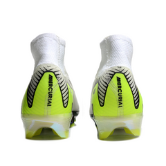 Scarpa da calcio per bambini Nike Air Zoom Mercurial Superfly 10 Elite, bianca, verde e nera, per terreni compatti FG
