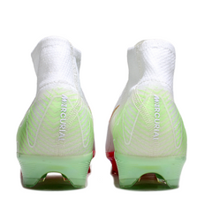 Botas de fútbol Nike Air Zoom Mercurial Superfly 10 Elite para niños, color blanco, rosa y verde, para terreno firme FG