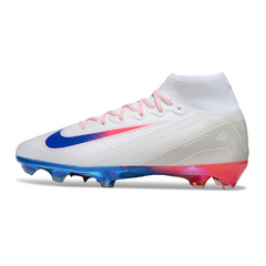 Scarpa da calcio per bambini Nike Air Zoom Mercurial Superfly 10 Elite, bianca, arancione e blu, per terreni compatti FG