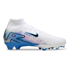 Scarpa da calcio per bambini Nike Air Zoom Mercurial Superfly 10 Elite bianca e blu per terreni compatti FG