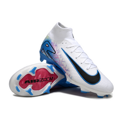 Scarpa da calcio per bambini Nike Air Zoom Mercurial Superfly 10 Elite bianca e blu per terreni compatti FG