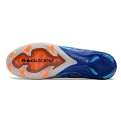 Botas de fútbol Nike Air Zoom Mercurial Superfly 10 Elite blancas y azules para niños, para terreno firme (FG).