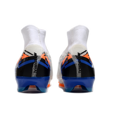 Botas de fútbol Nike Air Zoom Mercurial Superfly 10 Elite blancas y azules para niños, para terreno firme (FG).
