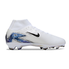 Scarpa da calcio per bambini Nike Air Zoom Mercurial Superfly 10 Elite bianca e nera per terreni compatti FG