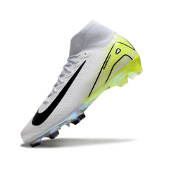 Botas de fútbol Nike Air Zoom Mercurial Superfly 10 Elite blancas y verdes para niños, para terreno firme (FG).