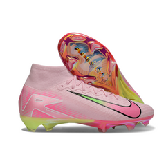 Botas de fútbol Nike Air Zoom Mercurial Superfly 10 Elite para niños, color rosa claro y verde, para terreno firme FG