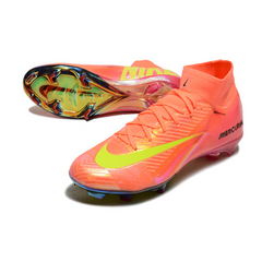 Scarpa da calcio per bambini Nike Air Zoom Mercurial Superfly 10 Elite rosa e gialla per terreni compatti FG