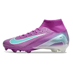 Botas de fútbol Nike Air Zoom Mercurial Superfly 10 Elite moradas y azules para niños, para terreno firme (FG).