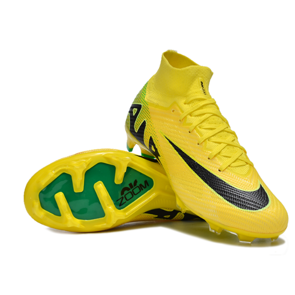 Chuteira Infantil Campo Nike Zoom Mercurial Superfly 9 Elite FG Amarela, Verde e Preta - VENI Futebol