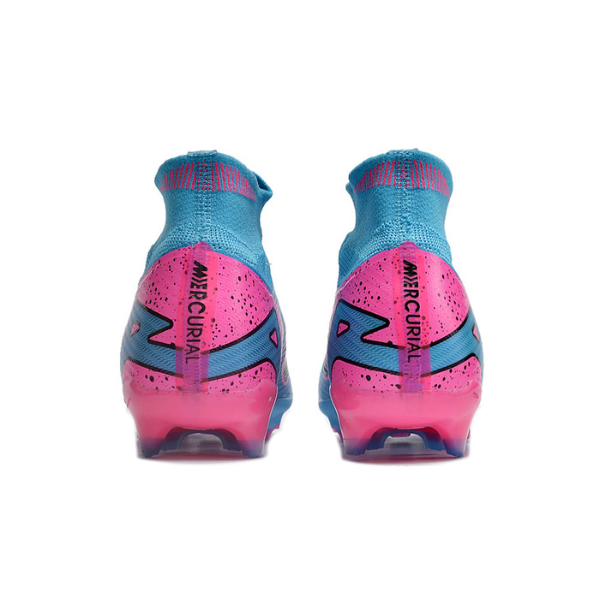 Chuteira Infantil Campo Nike Zoom Mercurial Superfly 9 Elite FG Azul Claro, Rosa e Preta - VENI Futebol