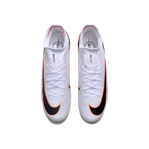 Chuteira Infantil Campo Nike Zoom Mercurial Superfly 9 Elite FG Branca, Preta e Laranja - VENI Futebol