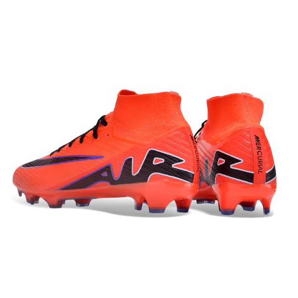 Chuteira Infantil Campo Nike Zoom Mercurial Superfly 9 Elite FG Laranja e Roxa - VENI Futebol