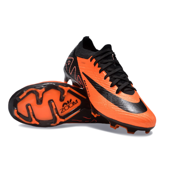 Chuteira Infantil Campo Nike Zoom Mercurial Vapor 15 Elite FG Laranja e Preta - VENI Futebol