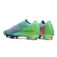 Botas de fútbol Nike Air Zoom Mercurial Vapor 16 Elite para niños, color azul, verde y rosa, para terreno firme FG