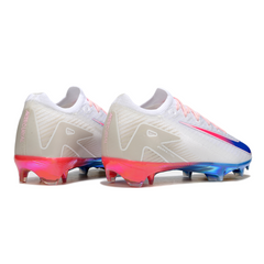 Botas de fútbol Nike Air Zoom Mercurial Vapor 16 Elite para niños, color blanco, azul y naranja, para terreno firme FG