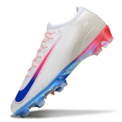 Botas de fútbol Nike Air Zoom Mercurial Vapor 16 Elite para niños, color blanco, azul y naranja, para terreno firme FG