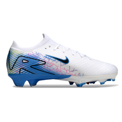 Botas de fútbol Nike Air Zoom Mercurial Vapor 16 Elite para niños, color blanco y azul claro, para terreno firme FG