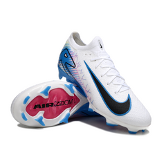 Botas de fútbol Nike Air Zoom Mercurial Vapor 16 Elite para niños, color blanco y azul claro, para terreno firme FG