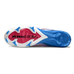 Botas de fútbol Nike Air Zoom Mercurial Vapor 16 Elite para niños, color blanco y azul claro, para terreno firme FG