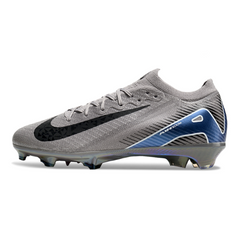 Botas de fútbol Nike Air Zoom Mercurial Vapor 16 Elite grises y negras para niños, para terreno firme (FG).