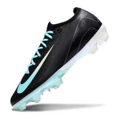 Botas de fútbol Nike Air Zoom Mercurial Vapor 16 Elite para niños, color negro, blanco y azul claro, para terreno firme FG