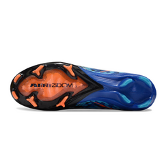 Botas de fútbol Nike Air Zoom Mercurial Vapor 16 Elite negras, azules y naranjas para terreno firme (FG).