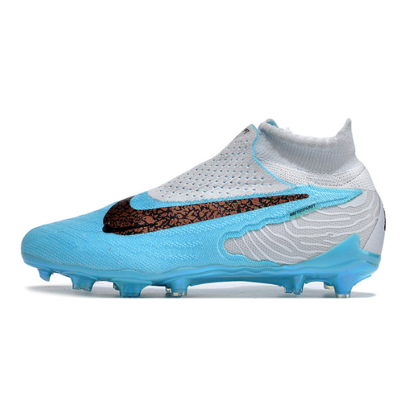 Chuteira Infantil Campo Nike Phantom GX Elite DF FG Branca e Azul - VENI Futebol