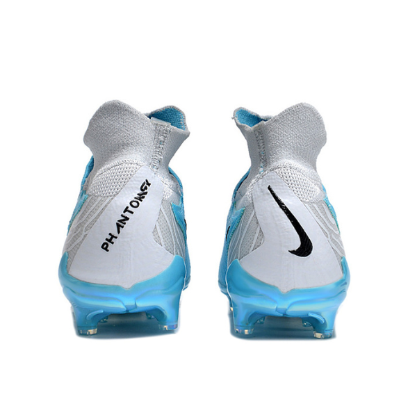 Chuteira Infantil Campo Nike Phantom GX Elite DF FG Branca e Azul - VENI Futebol