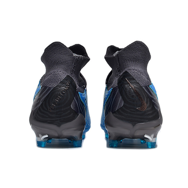 Chuteira Infantil Campo Nike Phantom GX Elite DF FG Preta e Azul - VENI Futebol