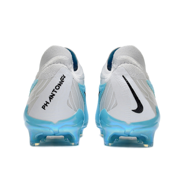 Chuteira Infantil Campo Nike Phantom GX Elite FG Branca e Azul Claro - VENI Futebol