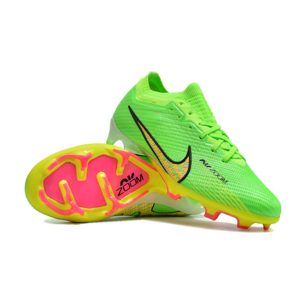 Chuteira Infantil Campo Nike Zoom Mercurial Vapor 15 Elite FG Verde e Amarela - VENI Futebol