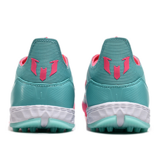 Bota de fútbol Adidas F50 Elite Kids Turf TF azul claro y rosa