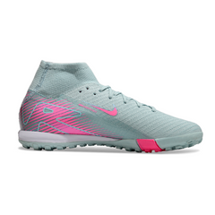Botas de fútbol Nike Zoom Mercurial Superfly 10 Elite para niños, color azul claro y rosa, modelo Turf TF