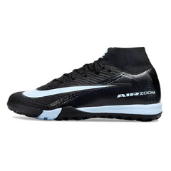 Botas de fútbol Nike Zoom Mercurial Superfly 10 Elite Turf TF para niños, color negro y blanco
